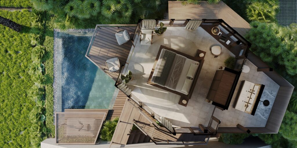Мастерплан односпальная вилла Jungle Flower Villas 2nd floor