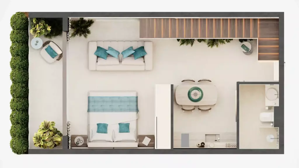 pandawa dream apatment 47 m2 plan