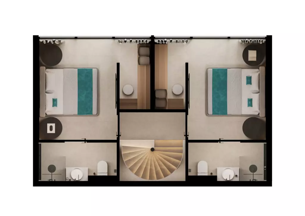 pandawa dream villa 2br 87 m2 103 m2 full (78 m2 living) + pool plan